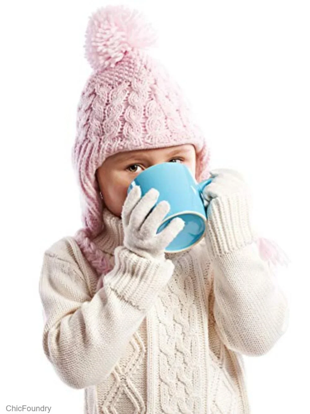 3 Pairs Toddler Winter Knitted Full Finger Mittens for Boys Girls
